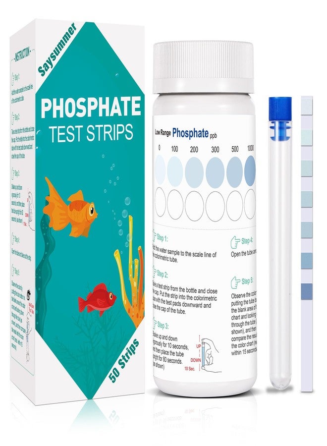 SaySummer Phosphate Test Kit, 50 Count Aquarium Phosphate Test Strips, Aquarium Water Test Kit Fast & Easy Testing Phosphate for Freshwater & Saltwater - Image 1